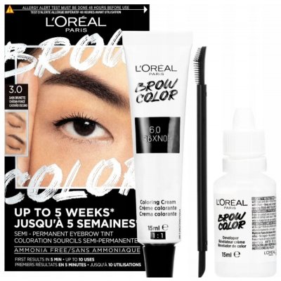 L'Oréal Paris Brow Color Semi-Permanent Eyebrow barva na obočí Tint 3.0 Dark Brunette 1 ml – Sleviste.cz