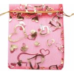 Nefertitis Dárkový sáček organza 10 x 12 cm červený se srdíčky NF16256 - 10 x 12 cm – Zboží Živě