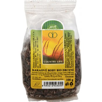 Country Life Kakaové boby nepražené drcené 100 g