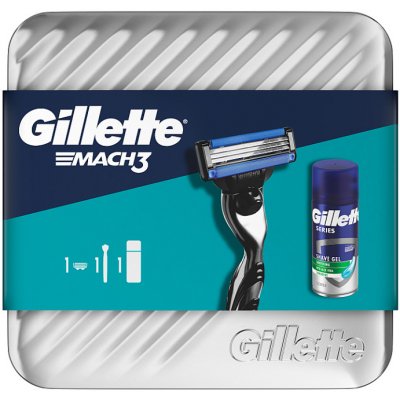 Gillette Dárková sada: Mach3 holicí strojek + gel Series 75 ml + Krabička – Zboží Mobilmania