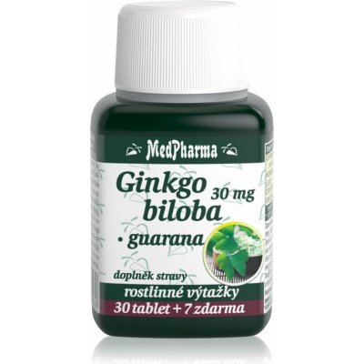 MedPharma Ginkgo biloba 30 mg guarana 37 tablet – Hledejceny.cz