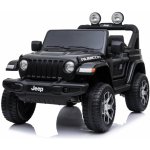 Beneo elektrické autíčko Jeep Wrangler dvoumístné kožená sedadla rádio s bluetooth přehrávačem SD / USB vstup Pohon 4x4 12V10Ah Baterie EVA kola Odpružené nápravy 24 GHz černá – Zboží Dáma