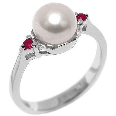 Gio Caratti Stříbrný prsten MELIA s perlou a rubínem FNJR0710 od 850 Kč -  Heureka.cz
