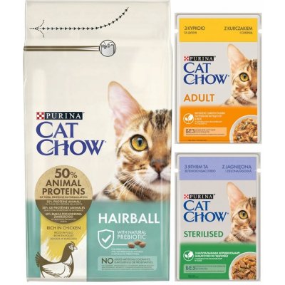 CAT CHOW HAIRBALL CONTROLL Adult Kuřecí maso 1,5 kg – Sleviste.cz