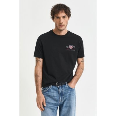 Gant REG ARCHIVE SHIELD EMB SS T-SHIRT BLACK – Zboží Mobilmania
