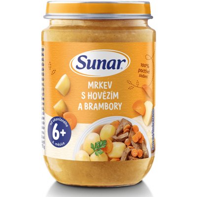 Sunar Mrkev s hovězím a brambory 190 g – Zboží Dáma