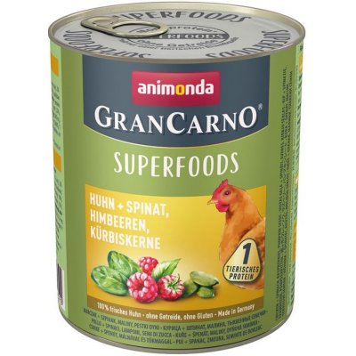 Animonda Gran Carno Superfoods kuře špenát maliny dýňová semínka 400 g – Zboží Mobilmania