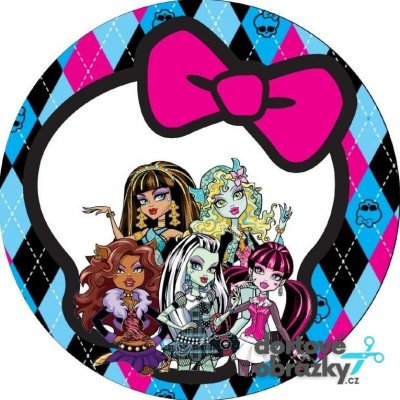 Jedlý tisk MONSTER HIGH ● materiál: FONDÁNOVÝ DECORLIST ✴️, ● velikost: 6cm (12 ks / A4) ☝ – Zboží Mobilmania