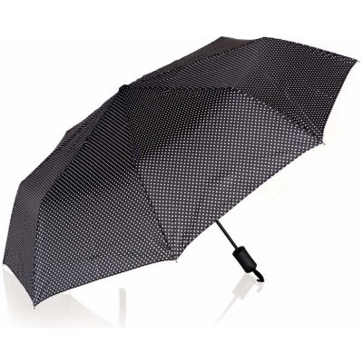 Pretty Uo deštník skládací černý s puntíkem