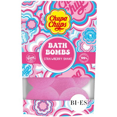 BI-ES Kids Chupa Chups Bath bombs strawberry - šumivé koule do koupele s vůní jahody, 6x55 g – Zbozi.Blesk.cz