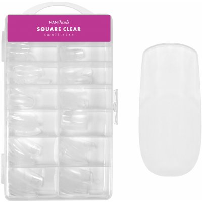 NANI gel tipy v boxu 10 Square Clear krátké 120 ks – Sleviste.cz