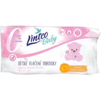 Linteo Baby Přírodní Dětské Vlhčené ubrousky s měsíčkem lékařským 72 ks – Hledejceny.cz