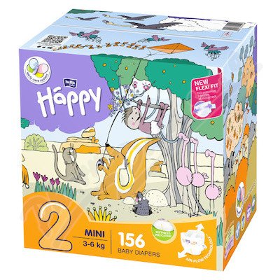 Happy Mini 3-6 kg box 2 x 78 ks