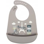 Canpol babies silikonový bryndák s kapsičkou Bonjour Paris šedý – Zboží Mobilmania
