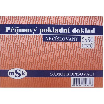 MSK 53 Příjmový pokladní doklad A6 propisující nečíslovaný – Sleviste.cz