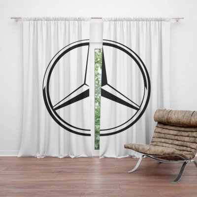 Závěsy Logo 1 Bílá: 2 ks - 140x250 cm - Sablio – Hledejceny.cz