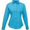 Dámská košile Premier Workwear dámská popelínová košile s dlouhým rukávem modrá tyrkysová