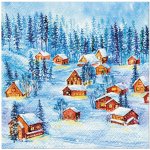Ambiente Europe BV ubrousek 33x33cm Rozsvícené chaloupky – Zboží Dáma