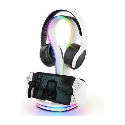 iPega P5P23 Nabíjecí RGB Stojan Playstation Portal Remote Player s Držákem na Sluchátka White – Zboží Živě