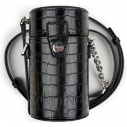 Calvin Klein malá kabelka Drum Cylinder crossbody Croc černá