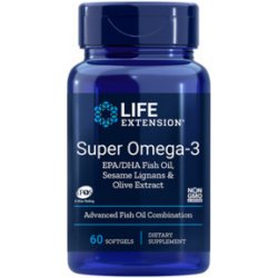 Life Extension Super Omega-3 EPA/DHA Fish Oil Sesame Lignans & Olive Extract 60 gelové tablety