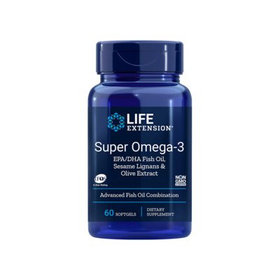 Life Extension Super Omega-3 EPA/DHA Fish Oil Sesame Lignans & Olive Extract 60 gelové tablety