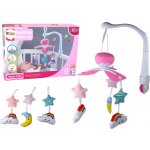 LEANToys Dětský kolotoč nad postýlku Sky Pink s mráčky – Zboží Dáma