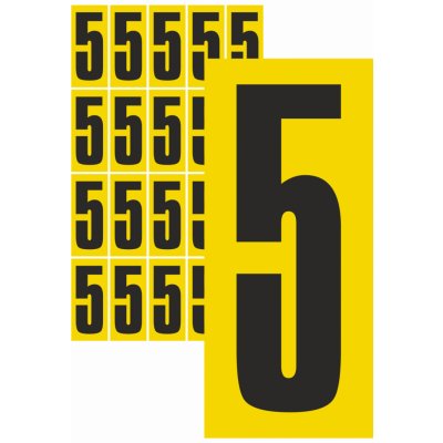 Čísla samolepicí 5 samolepící vinylová fólie velikost znaku 150 mm – Zboží Dáma