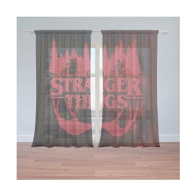 Sablio Záclony Stranger Things Red: 2ks 150x250cm – Hledejceny.cz