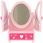 Zrcadlo šperkovnice Princess 3 dílné zásuvka dřevo – Zboží Dáma