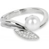 Prsteny Silver Cat Elegantní stříbrný prsten se zirkony a perličkou SC215