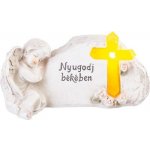 MagicHome MagicHome Vianoce Dekorace Anděl s křížem polyresin na hrob solar 20,5x11x11 cm bal. 2 ks s maďarským názvem ST8091294HU – Zboží Mobilmania