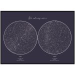 Jen tak z lásky Hvězdná dvojmapa Vašeho životního okamžiku 50x70 cm Barva pozadí: Bílá, Volba rámu: Bez rámu – Sleviste.cz