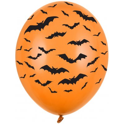 PartyDeco Balonek latex oranžový Netopýři 30 cm – Zboží Dáma