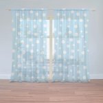 Sablio Záclony Bílé puntíky na modré: 2ks 150x250cm – Hledejceny.cz