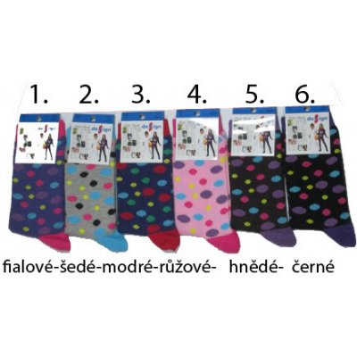 Design Socks Klasické dívčí ponožky - puntík