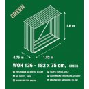 G21 Přístřešek na dřevo WOH 136 - 182 x 75 cm zelený
