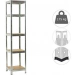 Fistar Regál 1800 x 400 x 400 mm kov zinek 5 polic stříbrná – HobbyKompas.cz