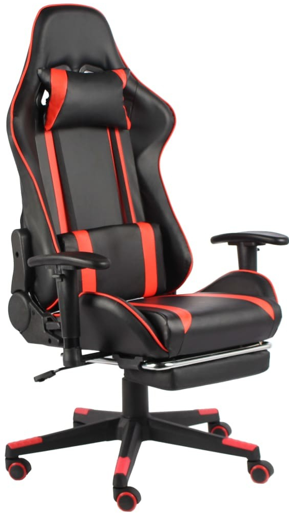 Nabytek XL Otočná herní židle s podnožkou červená PVC