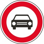 Dopravní značka – Zákaz vjezdu všech vozidel/výjimka motocykly – Zboží Dáma