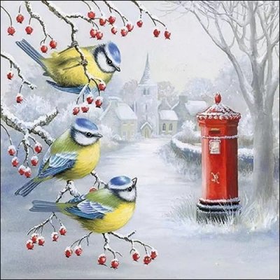 Ubrousek 33x33cm Ptáčci – HobbyKompas.cz Ubrousek 33x33cm Ptáčci – HobbyKompas.cz