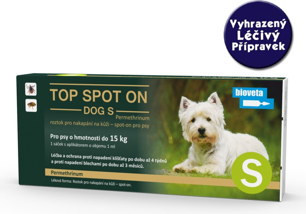 Bioveta Top Spot-on Dog S do 15 kg 1 x 1 ml