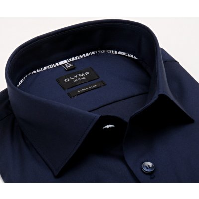 Olymp Super Slim košile s dvojbarevnými knoflíčky tmavě modrá – Hledejceny.cz