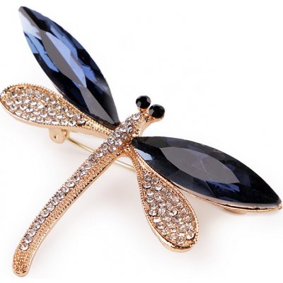 Prima-obchod Brož s broušenými kamínky vážka crystal modrá 106014 – Zboží Dáma