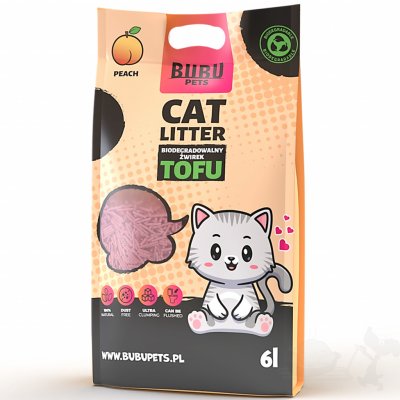 Bubu Pets Tofu biologicky rozložitelné stelivo pro kočky broskev 6 l – Sleviste.cz