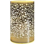 Anděl Přerov Svítící skleněný válec s motivem krajiny zlatý, 12,8 x 7,5 cm, teplá bílá, 10 LED, časovač – Hledejceny.cz