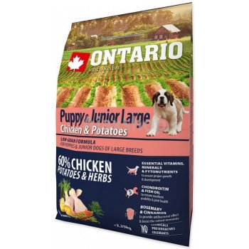 Ontario Puppy & Junior Large Chicken & Potatoes & Herbs 12 kg