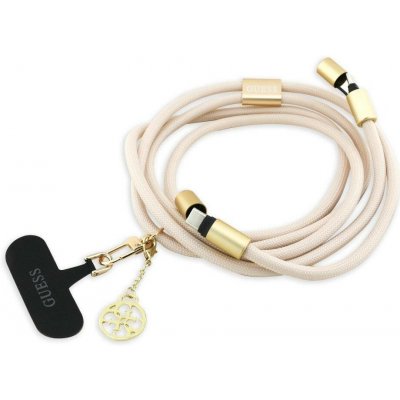 Guess Crossbody popruh 4G Charm s nabíjecím kabelem USB-C/USB-C - béžová – Sleviste.cz