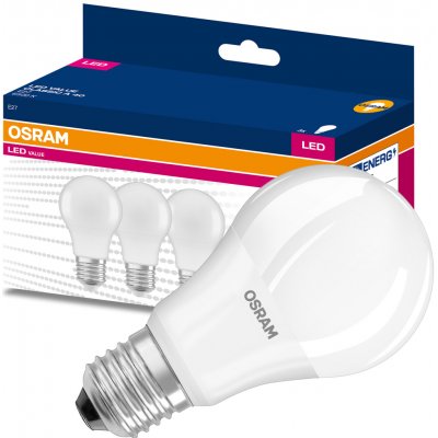 Osram 3x LED žárovka E27 A60 4,9W = 40W 470lm 6500K Studená bílá – Hledejceny.cz