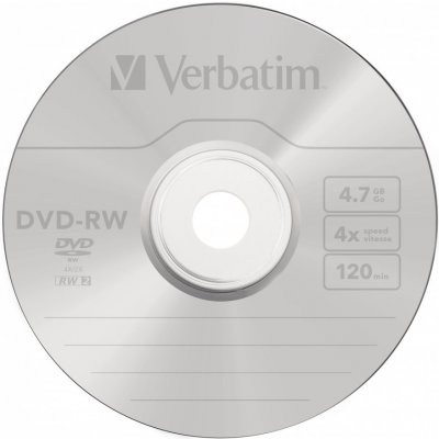 Verbatim DVD-RW, 4,7GB 4x, SERL, jewel, 1ks (43284)